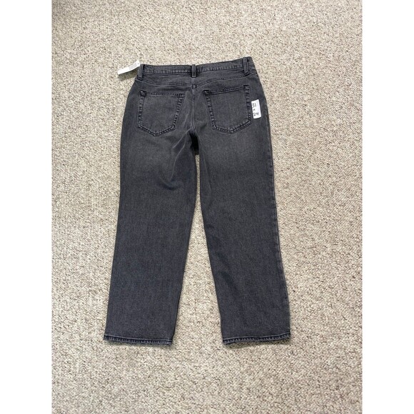 NWT Abercrombie & Fitch The Ankle Straight Ultra High-Rise Black/Gray 31/12s - Picture 7 of 9